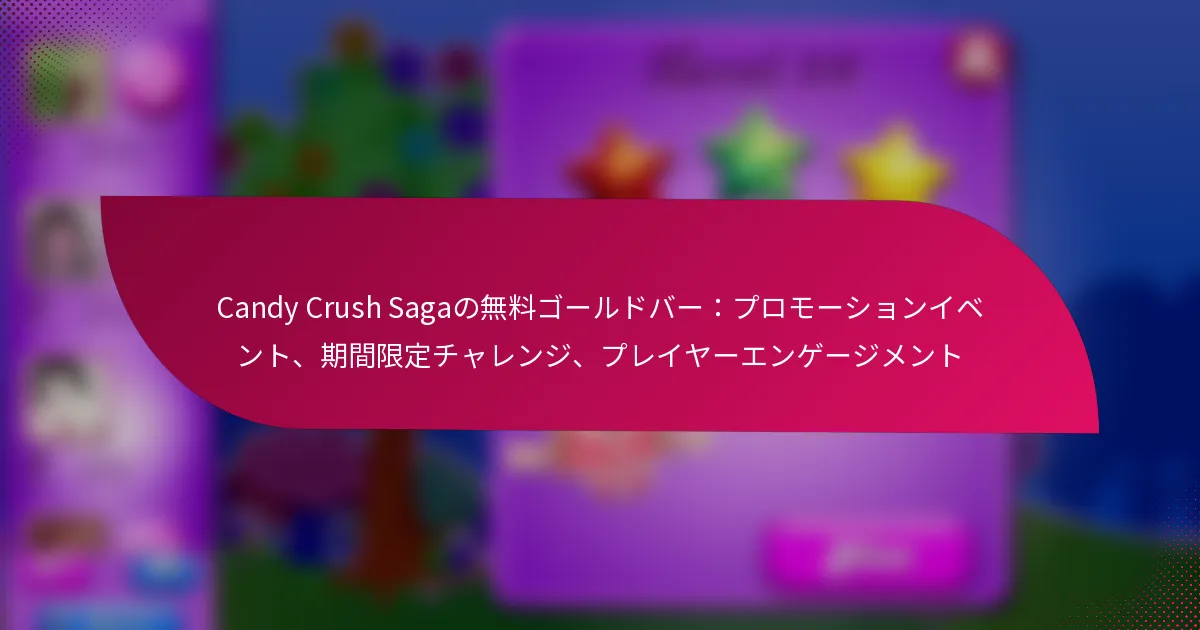 Candy Crush Sagaの無料ゴールドバー：プロモーションイベント、期間限定チャレンジ、プレイヤーエンゲージメント