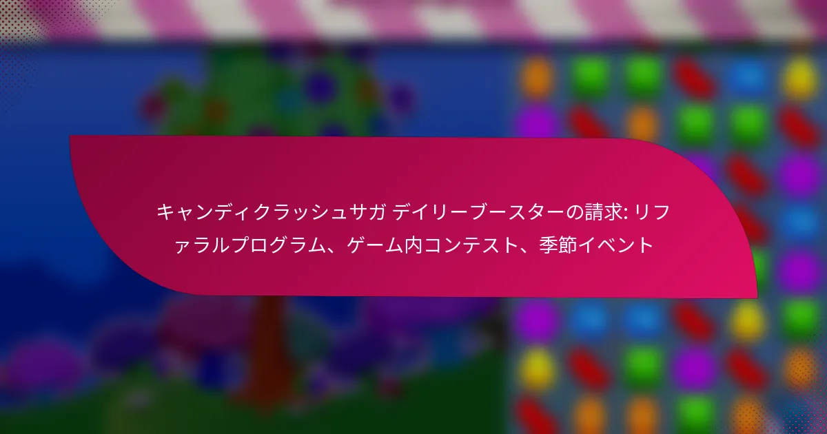 キャンディクラッシュサガ デイリーブースターの請求: リファラルプログラム、ゲーム内コンテスト、季節イベント