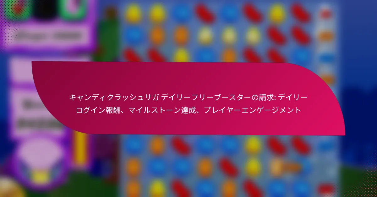 キャンディクラッシュサガ デイリーフリーブースターの請求: デイリーログイン報酬、マイルストーン達成、プレイヤーエンゲージメント